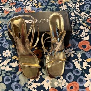Fashion Nova Metallic Gold Heels